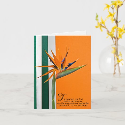 Vogel van het Paradijs Sympathie Dank u Kaart (Gele Bloem)