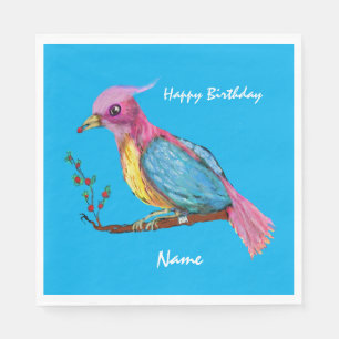 Vogel van het Paradise Birthday Celebration Servet