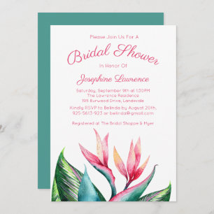 Vogel van het Paradise Bridal Shower Invitations Kaart