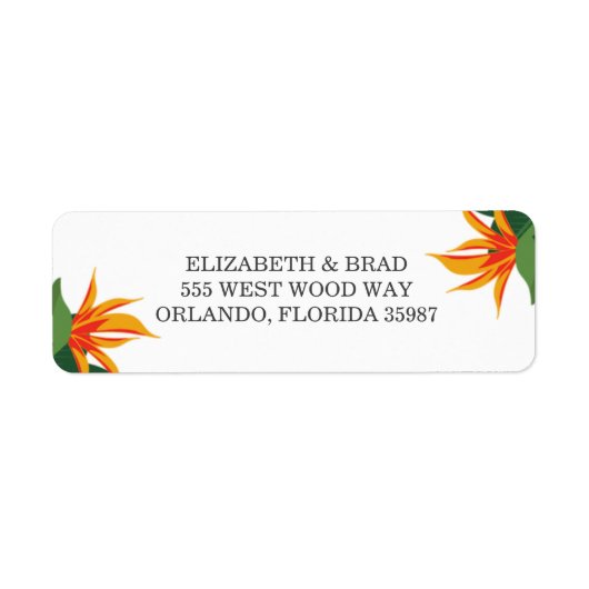 Vogel van het Paradise Tropical Beach Wedding Etiket (Voorkant)