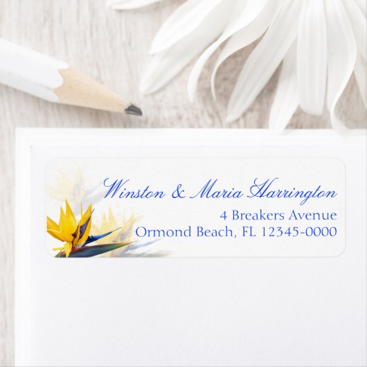Vogel van het Paradise Tropical Skinny Address Lab Etiket (Insitu)