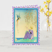 Vogel van het Wenskaart van Paradise Kaart (Gele Bloem)