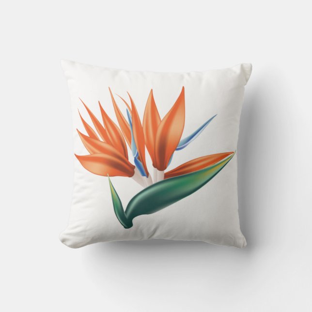 Vogel van paradijs, exotische strelitzia-bloem kussen (Voorkant)