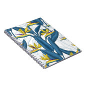 Vogel van paradijse bloemen op wit notitieboek (Rechterzijde)