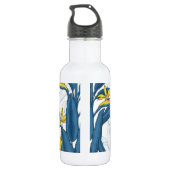 Vogel van paradijse bloemen op wit waterfles (Achterkant)