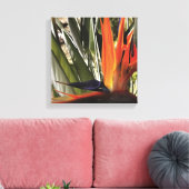 Vogel van Paradise Strelitzia Reginae AcrylPainti Canvas Afdruk (Insitu (Woonkamer))