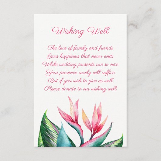 Vogel van Paradise Wedding Wishing Well Kaarten (Voorkant)