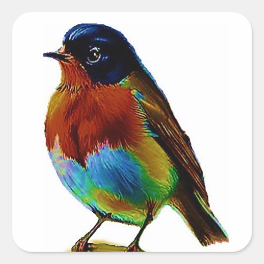 vogel vierkante sticker (Voorkant)