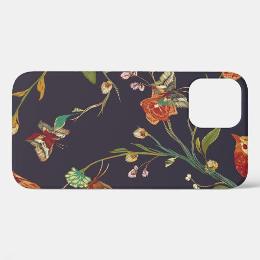 Vogel, Vlinder, Borduurwerk Waterverf. Case-Mate iPhone Case (Achterkant (horizontaal))