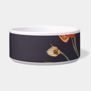  Vogel, Vlinder, Borduurwerk Waterverf. Voerbakje