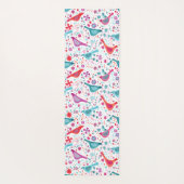 Vogel Waterverf Floral Boho Yogamat (Achterkant)