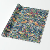 vogel william morris floral art cadeaupapier (Uitgerold)