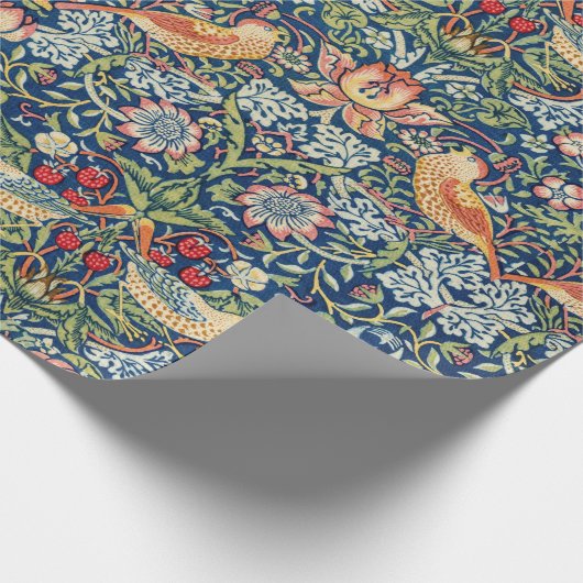 vogel william morris floral art cadeaupapier (Hoek)