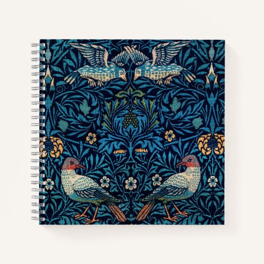 vogel William Morris florale kunst Notitieboek (Voorkant)