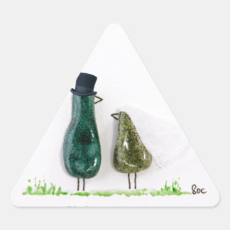 Vogel zegt 'tweet' driehoek sticker