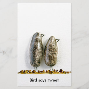 Vogel zegt 'tweet' schattig hematiet koppel briefpapier