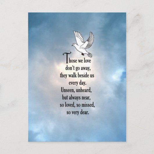 Vogel "Zo geliefd" gedicht Briefkaart (Voorkant)