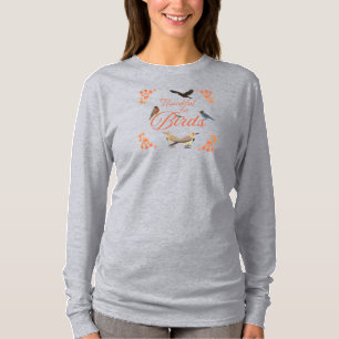 Vogelaar's Thanksgiving Dankbaar voor vogels grijs T-shirt