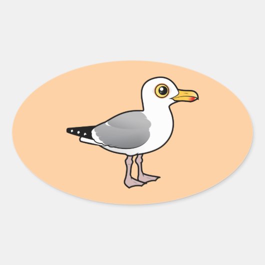 vogelachtige haringmeeuw ovale sticker (Voorkant)