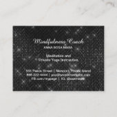 *~* Vogeladelpap Yoga Glitter Meditation Visitekaartje (Achterkant)