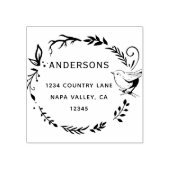 Vogeladres en Botanisch Wreatreturn-adres Rubberstempel (Afrduk)