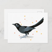 Vogelafbeelding - Zwarte vogel Briefkaart (Voorkant / Achterkant)