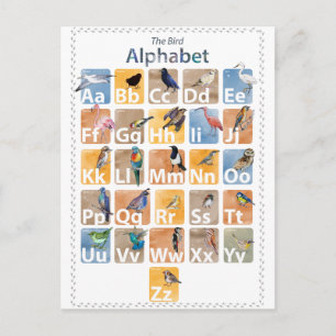 Vogelalfabet Briefkaart