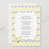 VogelBaby shower bedankt dat je gedicht geel merkt (Voorkant)