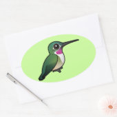 Vogelbare breedstaartkolibrie ovale sticker (Envelop)