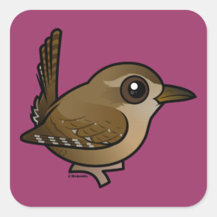 Vogelbare Euraziatische Wren Vierkante Sticker