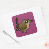 Vogelbare Euraziatische Wren Vierkante Sticker (Envelop)