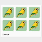 vogelbare gouden parkiet vierkante sticker (Vel)