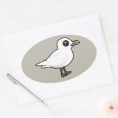 vogelbare ivoormeeuw ovale sticker (Envelop)