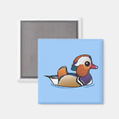 vogelbare mandarijn eend magneet (Voorkant / Achterkant)