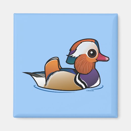 vogelbare mandarijn eend magneet (Voorkant)