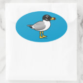 Vogelbare meeuw van Pallas Ovale Sticker (Tas)
