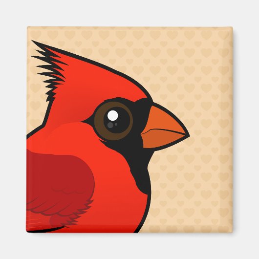 vogelbare noordelijke kardinaal magneet (Voorkant)