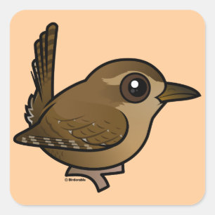 vogelbare Pacifische Wren Vierkante Sticker