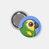 vogelbare papegaai met blauwe voorkant magneet (Voorkant / Achterkant)