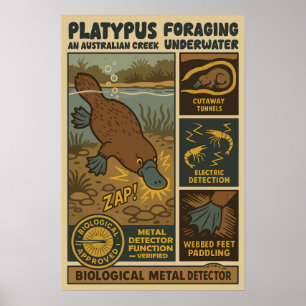 Vogelbekdier Biologische Metaaldetector Kunst Poster
