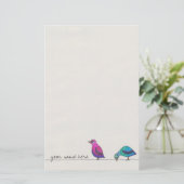 vogelbenodigdheden briefpapier (Staand voorkant)