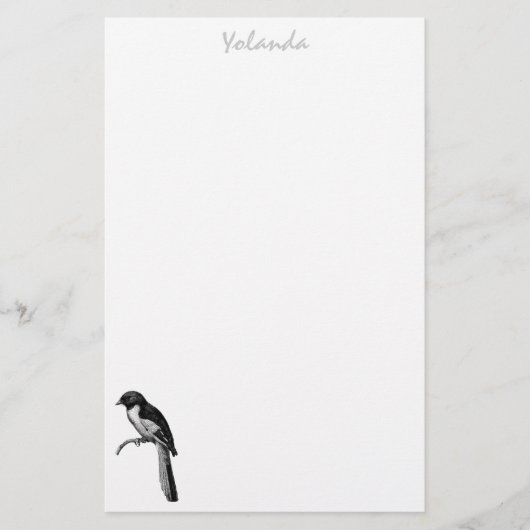 Vogelbenodigdheden op maat briefpapier (Voorkant)