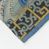 Vogelblauw Chinees borduurwerk  Fleece Deken (Hoek)