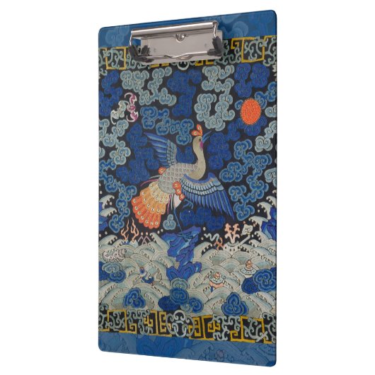 Vogelblauw Chinees borduurwerk Klembord (Links)