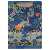 Vogelblauw Chinees borduurwerk Klembord (Voorkant)