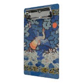 Vogelblauw Chinees borduurwerk Mini Klembord (Angled2)