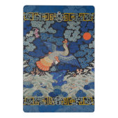 Vogelblauw Chinees borduurwerk Mini Klembord (Achterkant)