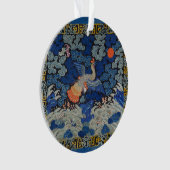 Vogelblauw Chinees borduurwerk  Ornament (voorkant)