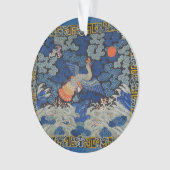 Vogelblauw Chinees borduurwerk  Ornament (voorkant)