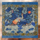 Vogelblauw Chinees borduurwerk  Raamsticker (Vel 2)